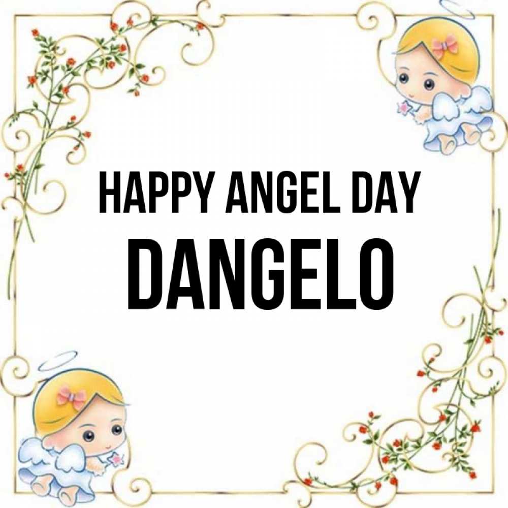 Greetings card с именем, Dangelo happy angel day девочки ангелы Greetings with text for free download 