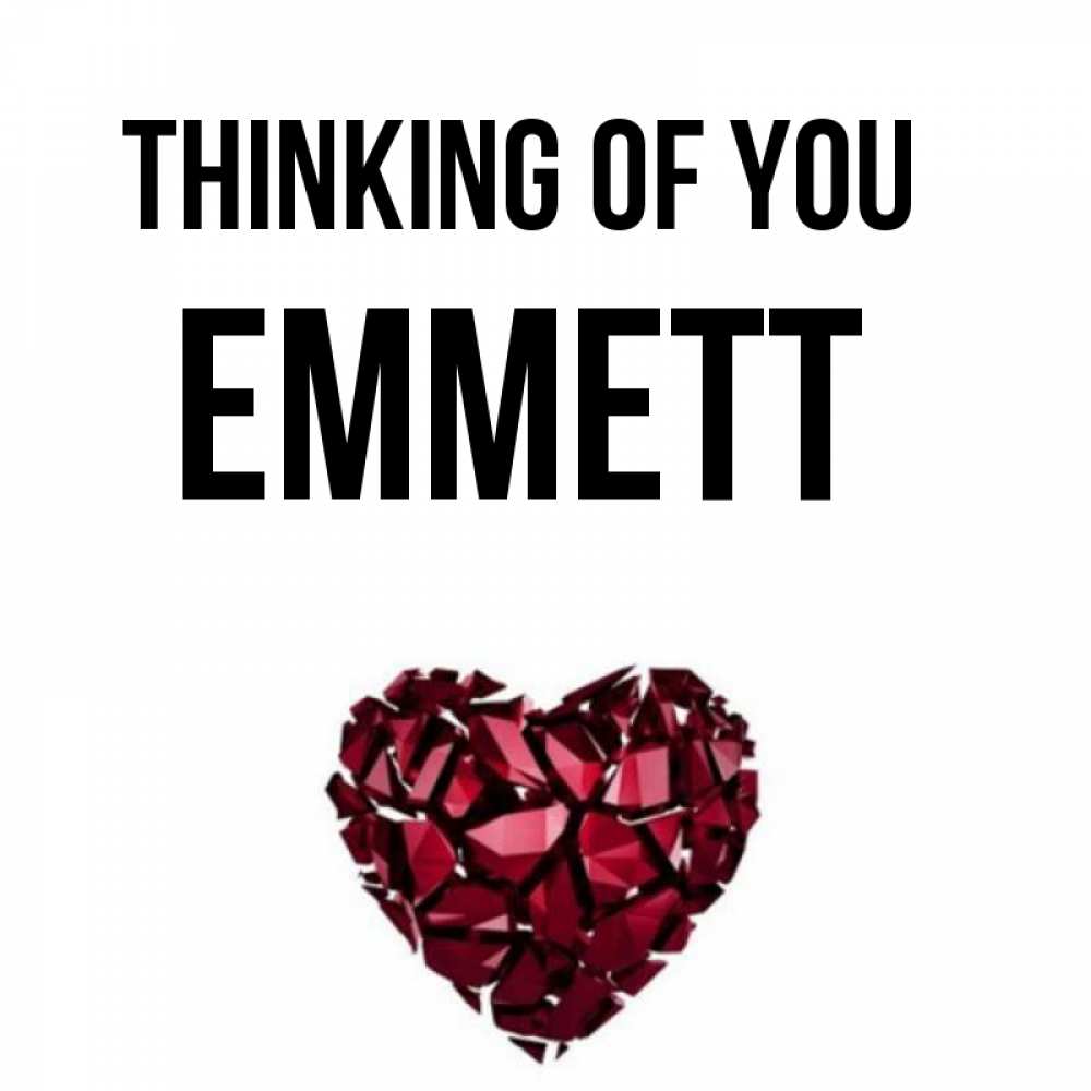 Greetings card с именем, Emmett Thinking of you рубиновое 1 Greetings with text for free download 