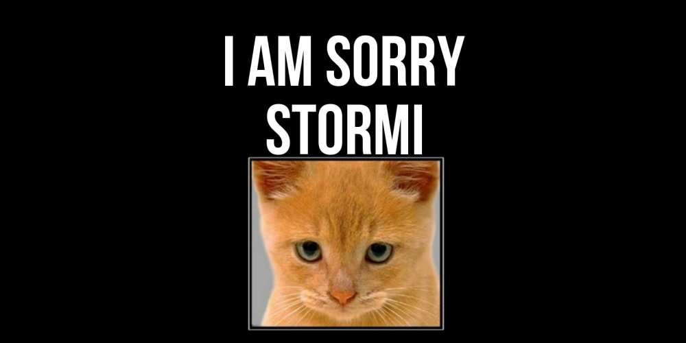 Greetings card с именем, Stormi I am sorry рыжий грустный кот просит прощения Greetings with text for free download 