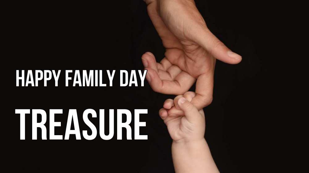 Greetings card с именем, Treasure happy family day с днем семьи Greetings with text for free download 