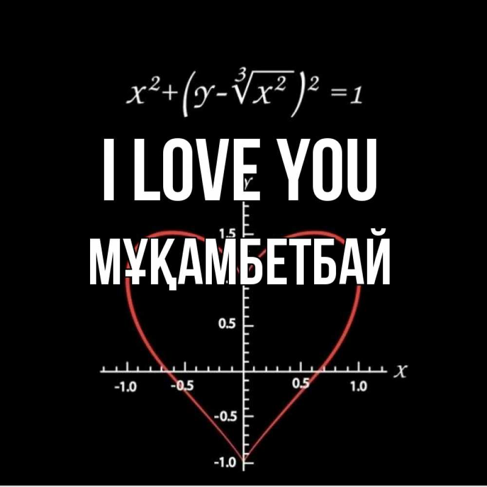 Greetings card с именем, Мұқамбетбай I love you сердечная формула Greetings with text for free download 
