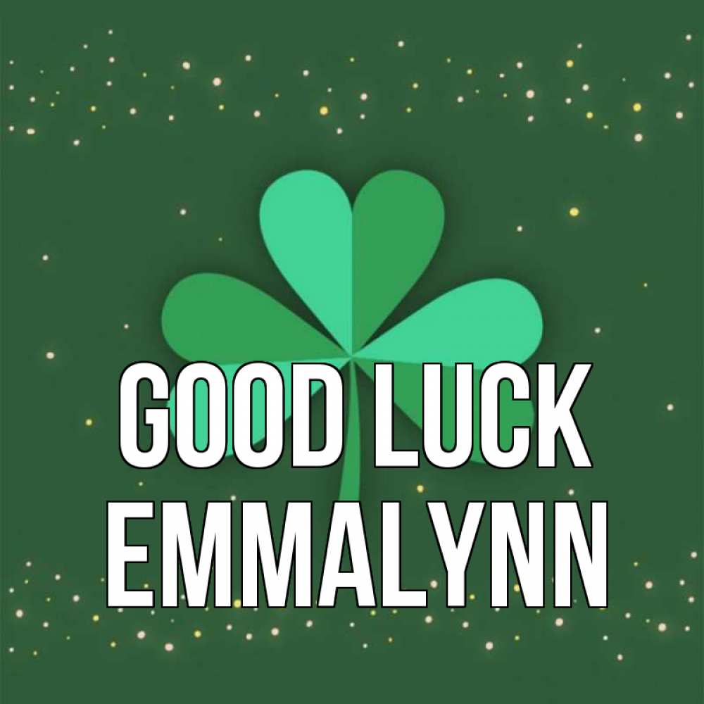 Greetings card с именем, Emmalynn Good luck лист клевера Greetings with text for free download 