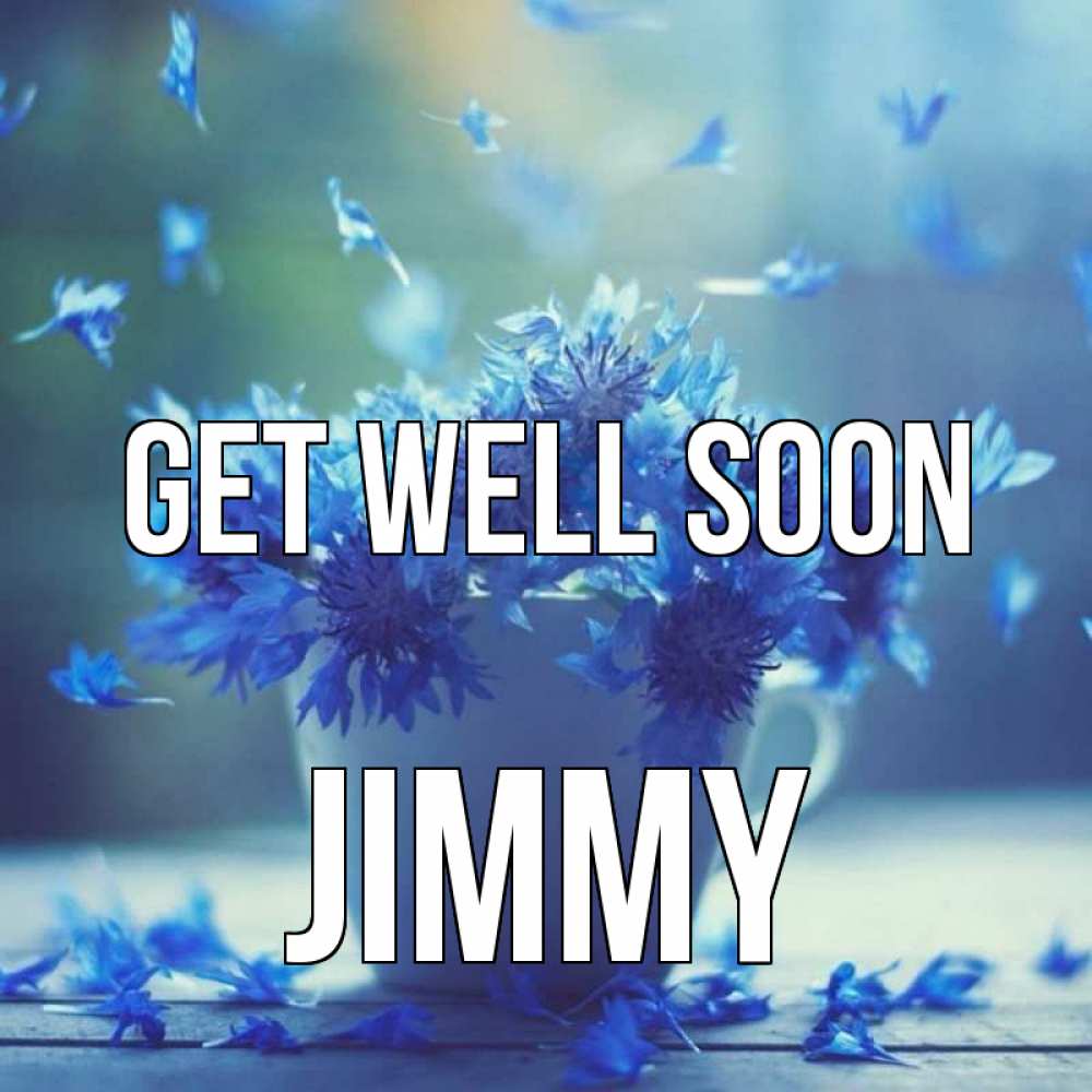 Greetings card с именем, Jimmy Get well soon кружка с зельем и цветами Greetings with text for free download 