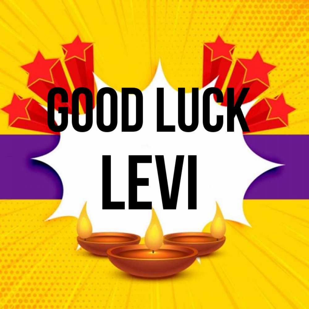 Greetings card с именем, Levi Good luck векторное изображение Greetings with text for free download 