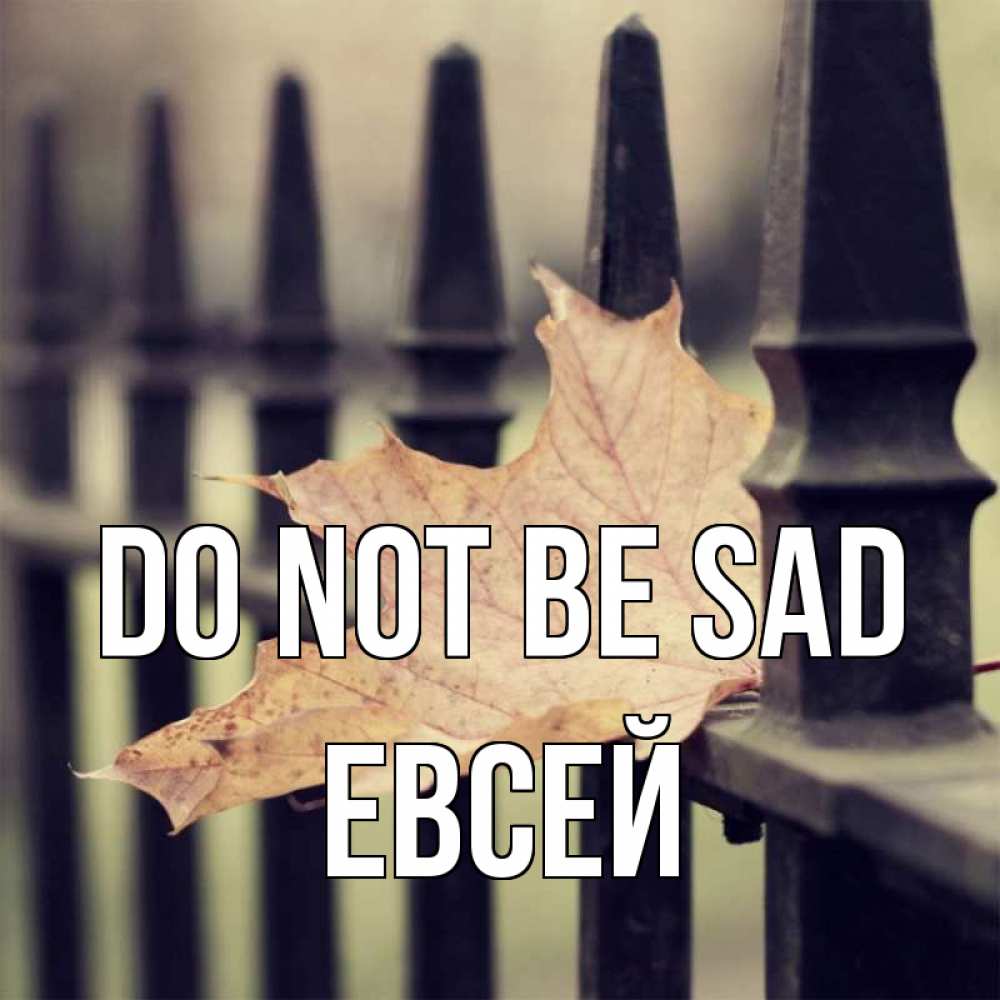 Greetings card с именем, Евсей Do not be sad лист клена Greetings with text for free download 