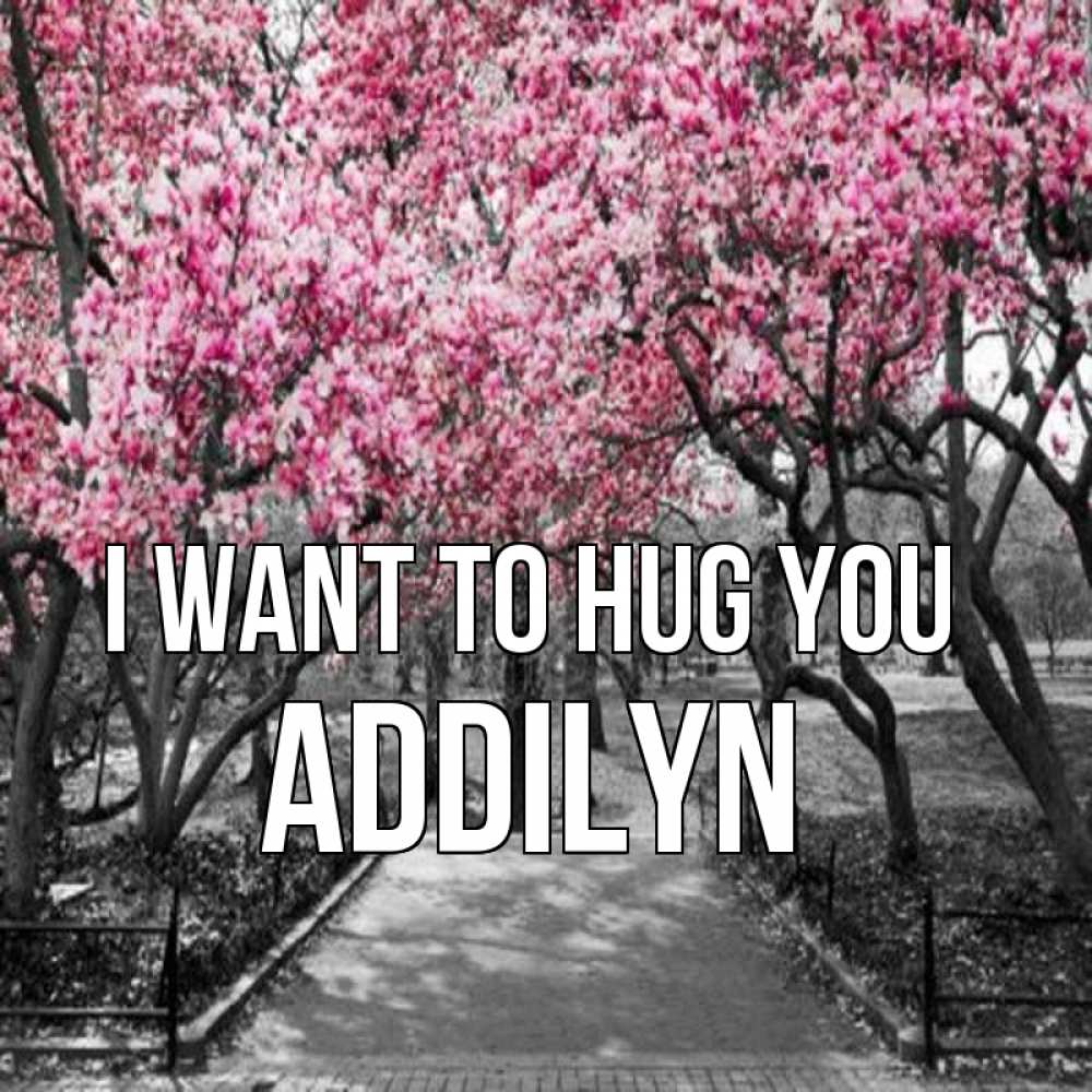 Greetings card с именем, Addilyn I want to hug you обработанное фото Greetings with text for free download 