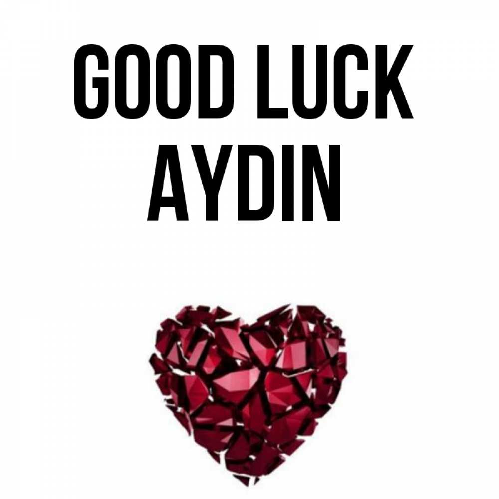 Greetings card с именем, Aydin Good luck бордовое из кристаллов  1 Greetings with text for free download 