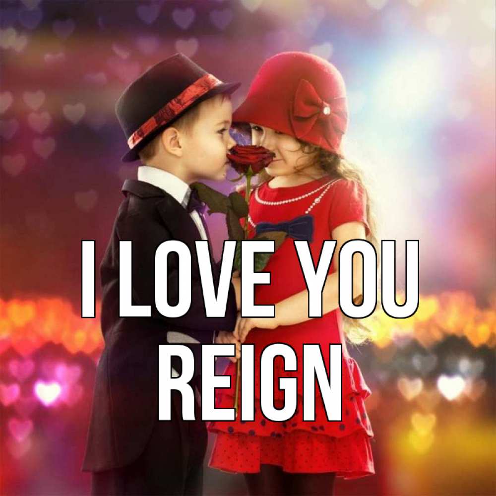 Greetings card с именем, Reign I love you черное и красное и роза Greetings with text for free download 