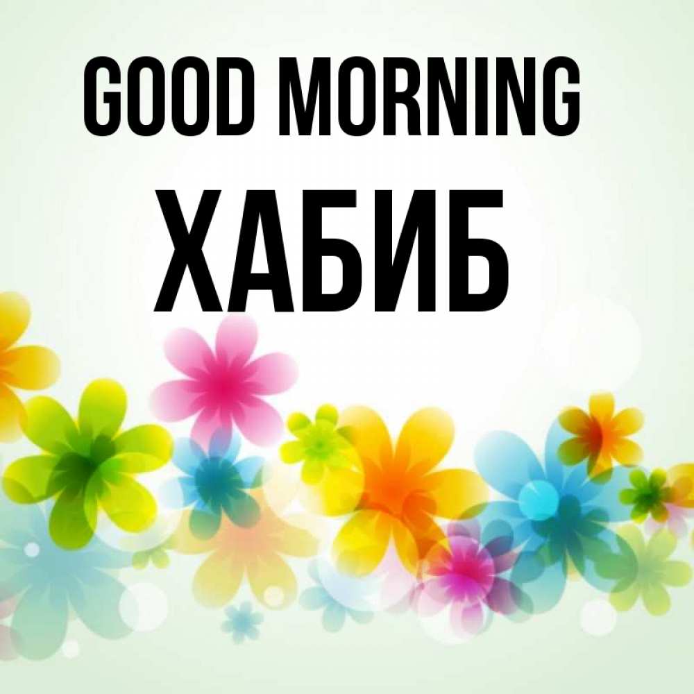 Greetings card с именем, ХАБИБ Good morning позитивные цветочки Greetings with text for free download 