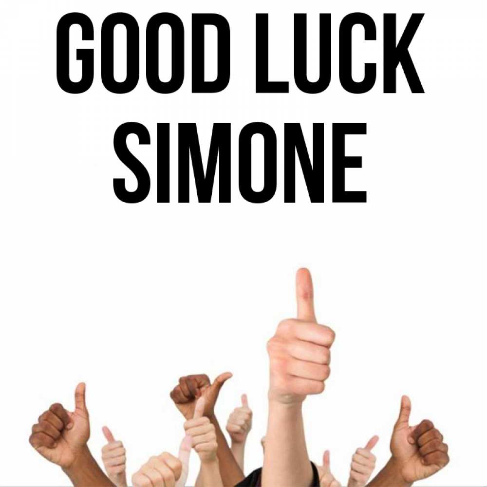 Greetings card с именем, Simone Good luck молодцом Greetings with text for free download 