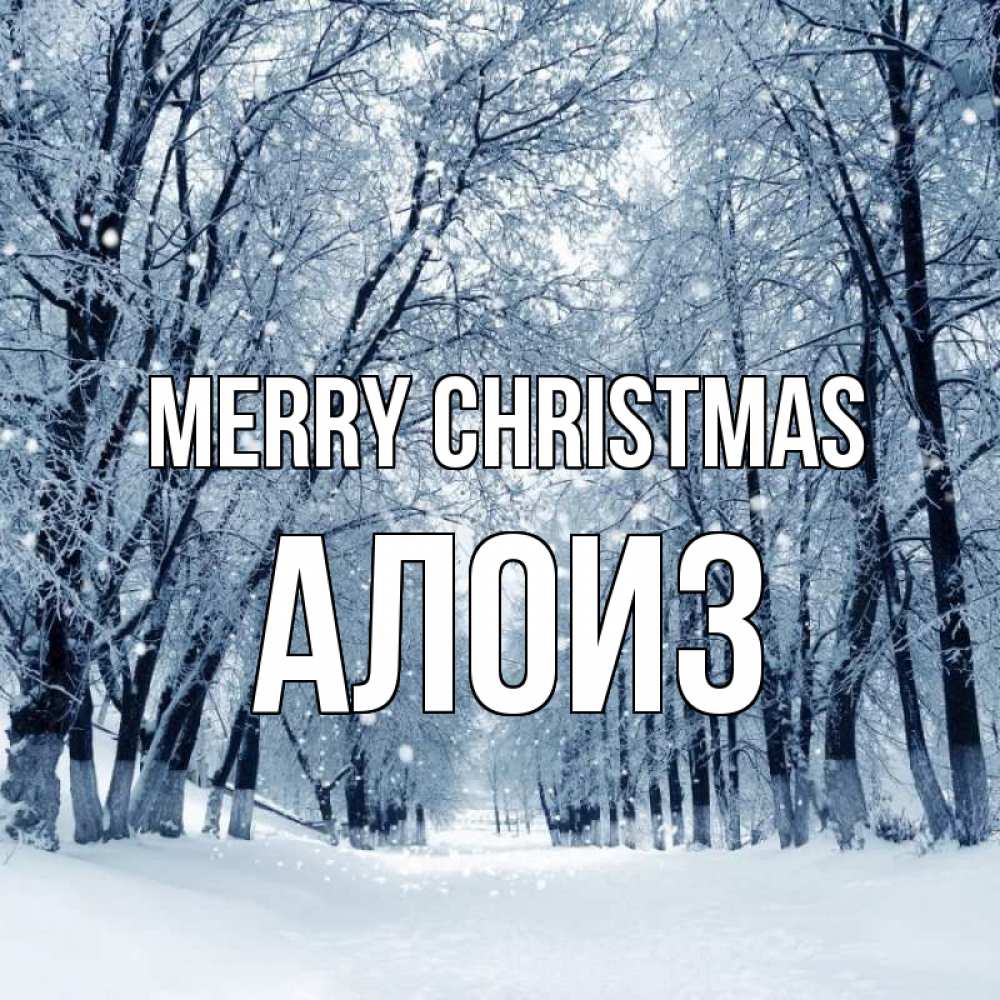 Greetings card с именем, Алоиз Merry Christmas снег, лес, парк Greetings with text for free download 