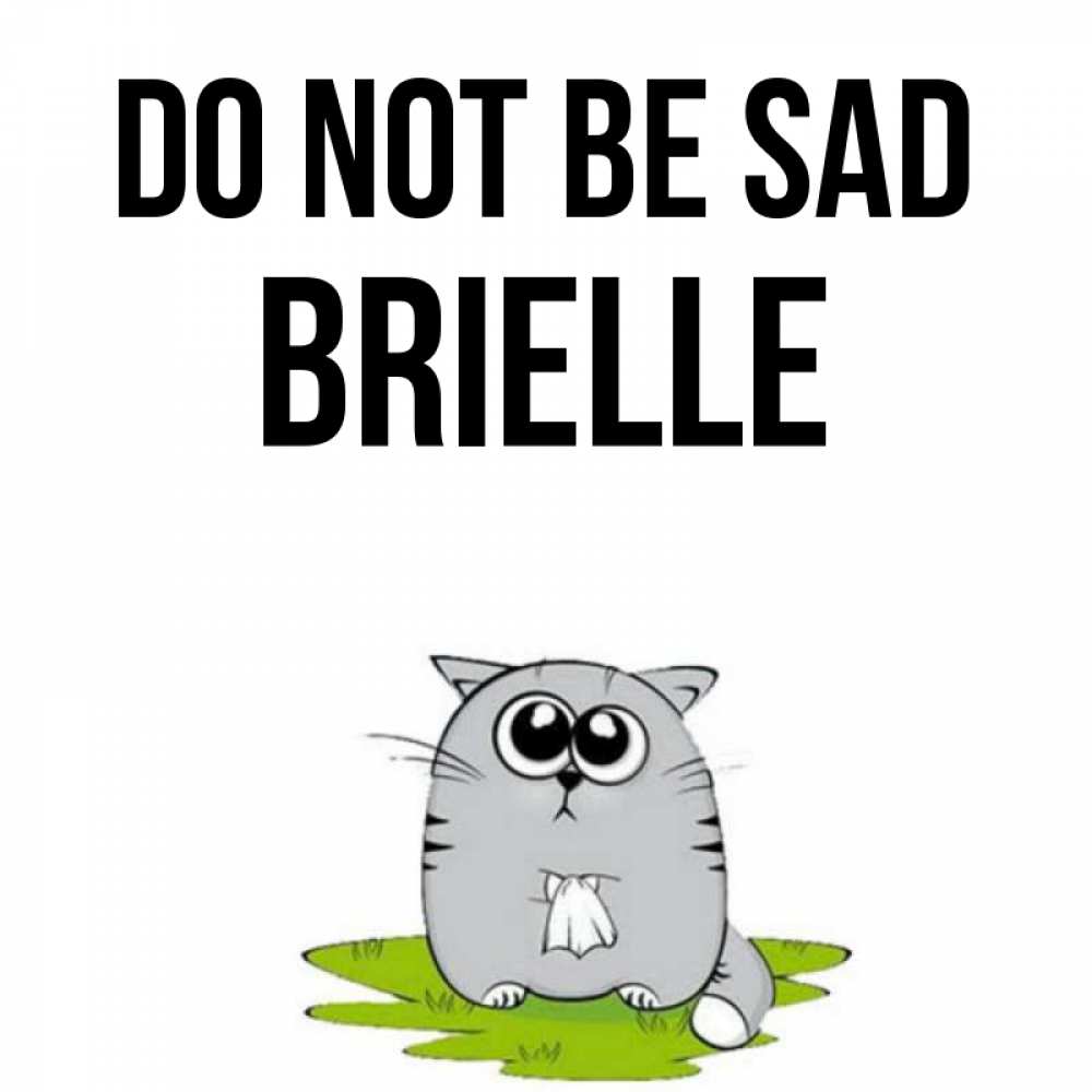 Greetings card с именем, Brielle Do not be sad грустный котяра Greetings with text for free download 