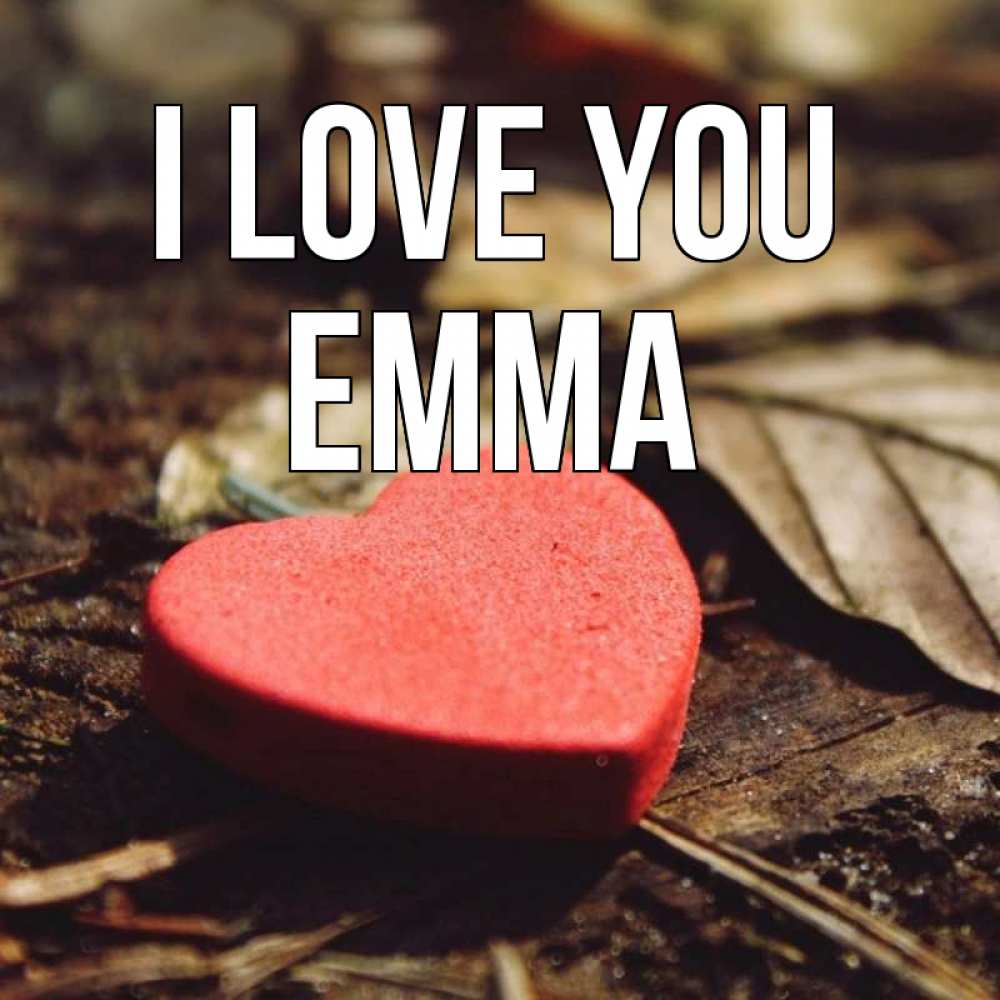 Greetings card с именем, Emma I love you листья деревье 4 Greetings with text for free download 