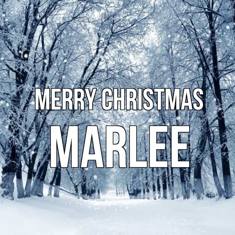 Greetings card с именем, Marlee Merry Christmas снег, лес, парк Greetings with text for free download 