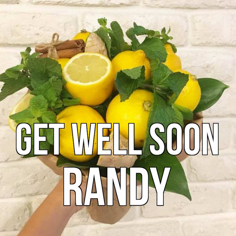 Greetings card с именем, Randy Get well soon витамины Greetings with text for free download 