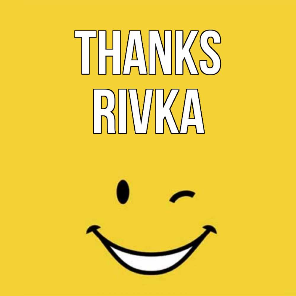 Greetings card с именем, Rivka Thanks благодарю и улыбаюсь Greetings with text for free download 