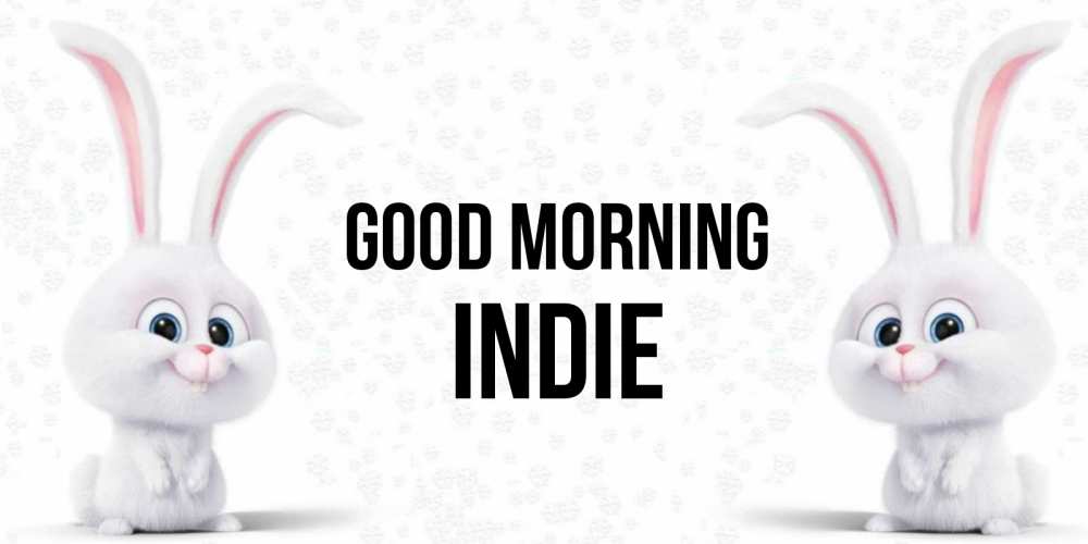 Greetings card с именем, Indie Good morning кролики с длинными ушками Greetings with text for free download 