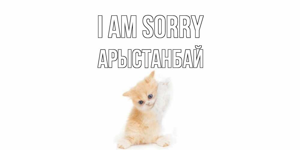 Greetings card с именем, Арыстанбай I am sorry кот Greetings with text for free download 