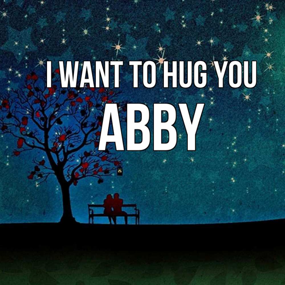 Greetings card с именем, Abby I want to hug you много звезд Greetings with text for free download 