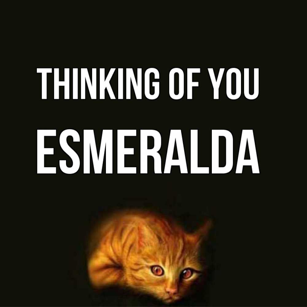 Greetings card с именем, Esmeralda Thinking of you рыжий Greetings with text for free download 