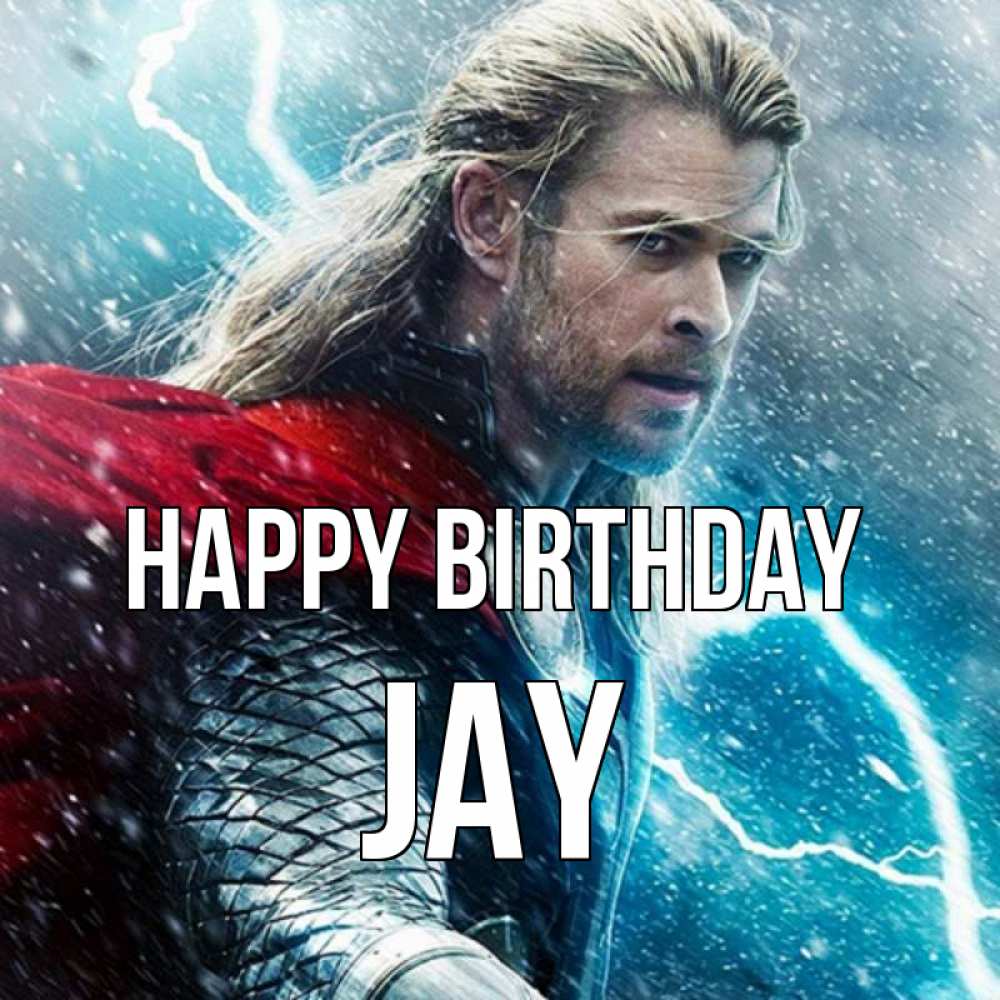 Greetings card с именем, Jay Happy Birthday марвел боги Greetings with text for free download 