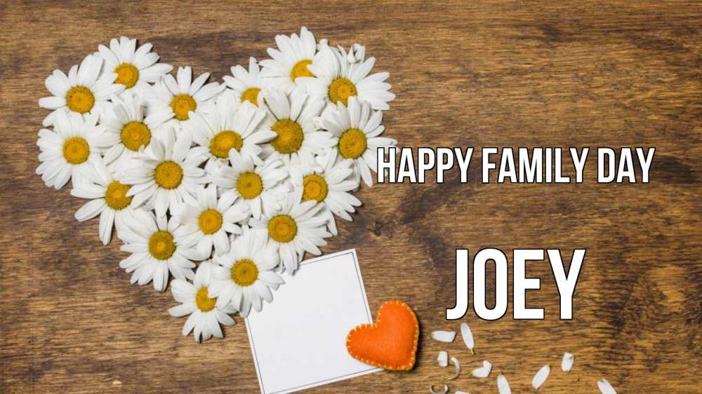 Greetings card с именем, Joey happy family day с днем семьи Greetings with text for free download 