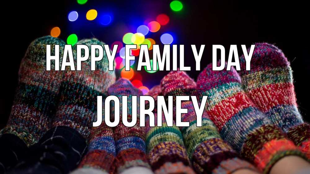 Greetings card с именем, Journey happy family day с днем семьи Greetings with text for free download 