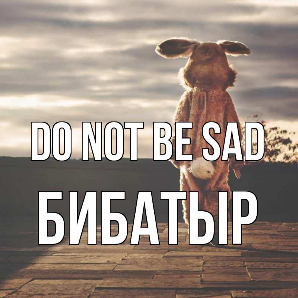 Greetings card с именем, Бибатыр Do not be sad со спины Greetings with text for free download 