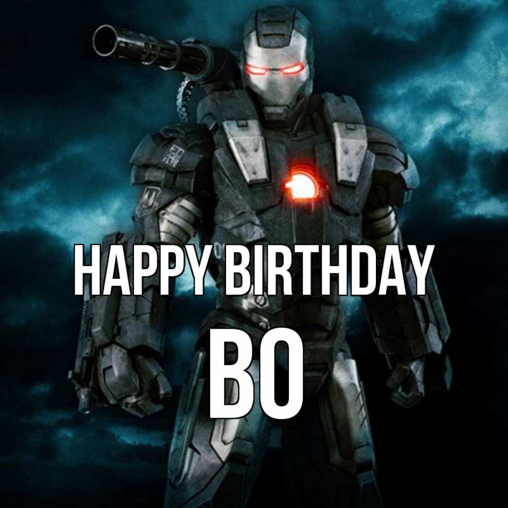 Greetings card с именем, Bo Happy Birthday марвел супергерой в новом костюме Greetings with text for free download 