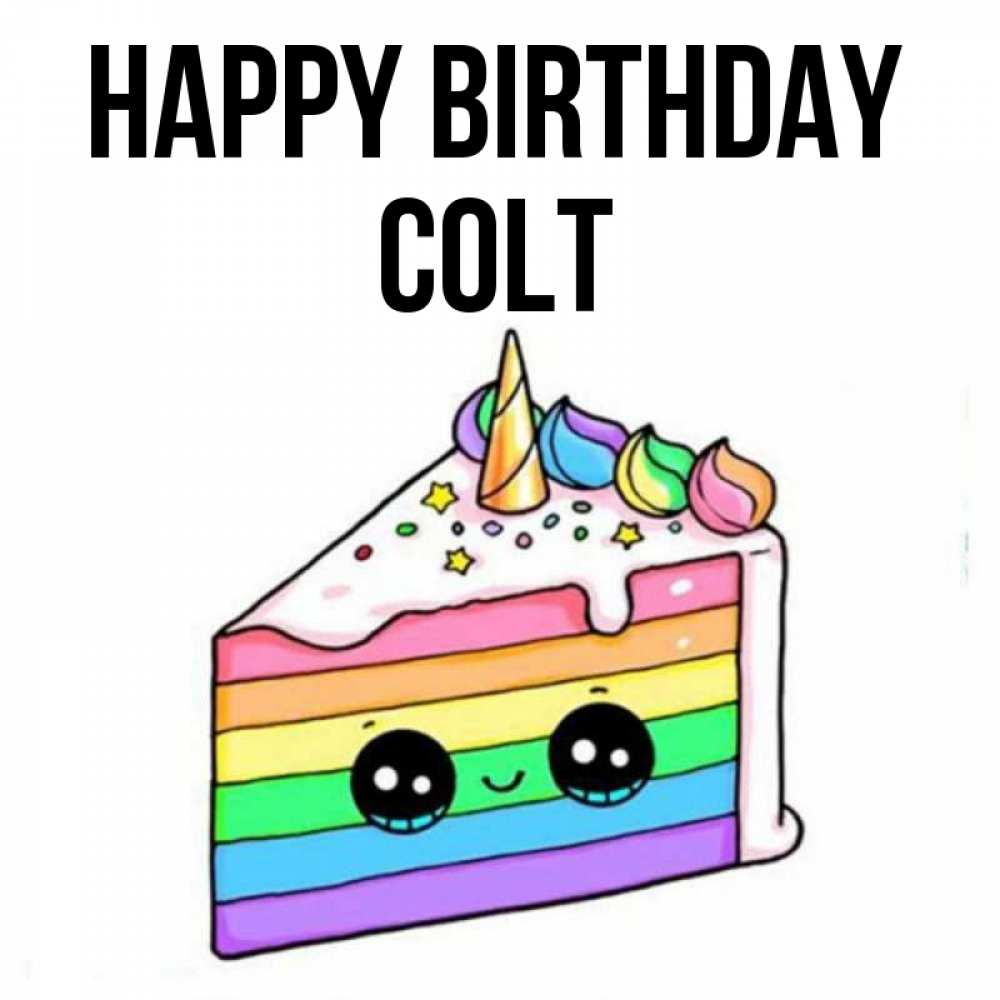 Greetings card с именем, Colt Happy Birthday с днем варенья Greetings with text for free download 