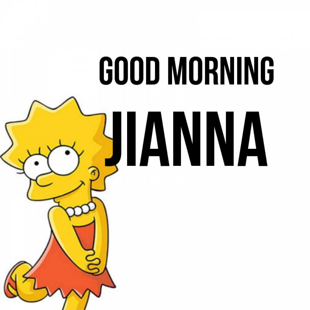 Greetings card с именем, Jianna Good morning в платье и ожерелье Greetings with text for free download 