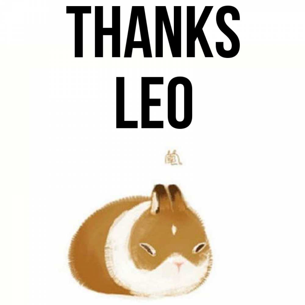 Greetings card с именем, Leo Thanks коричнево белый домашний питомец Greetings with text for free download 