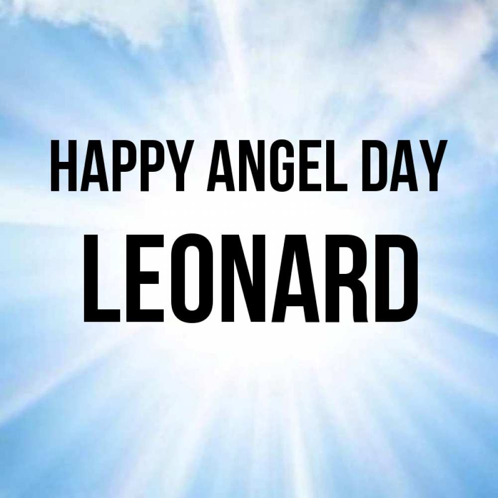 Greetings card с именем, Leonard happy angel day свет небесный Greetings with text for free download 