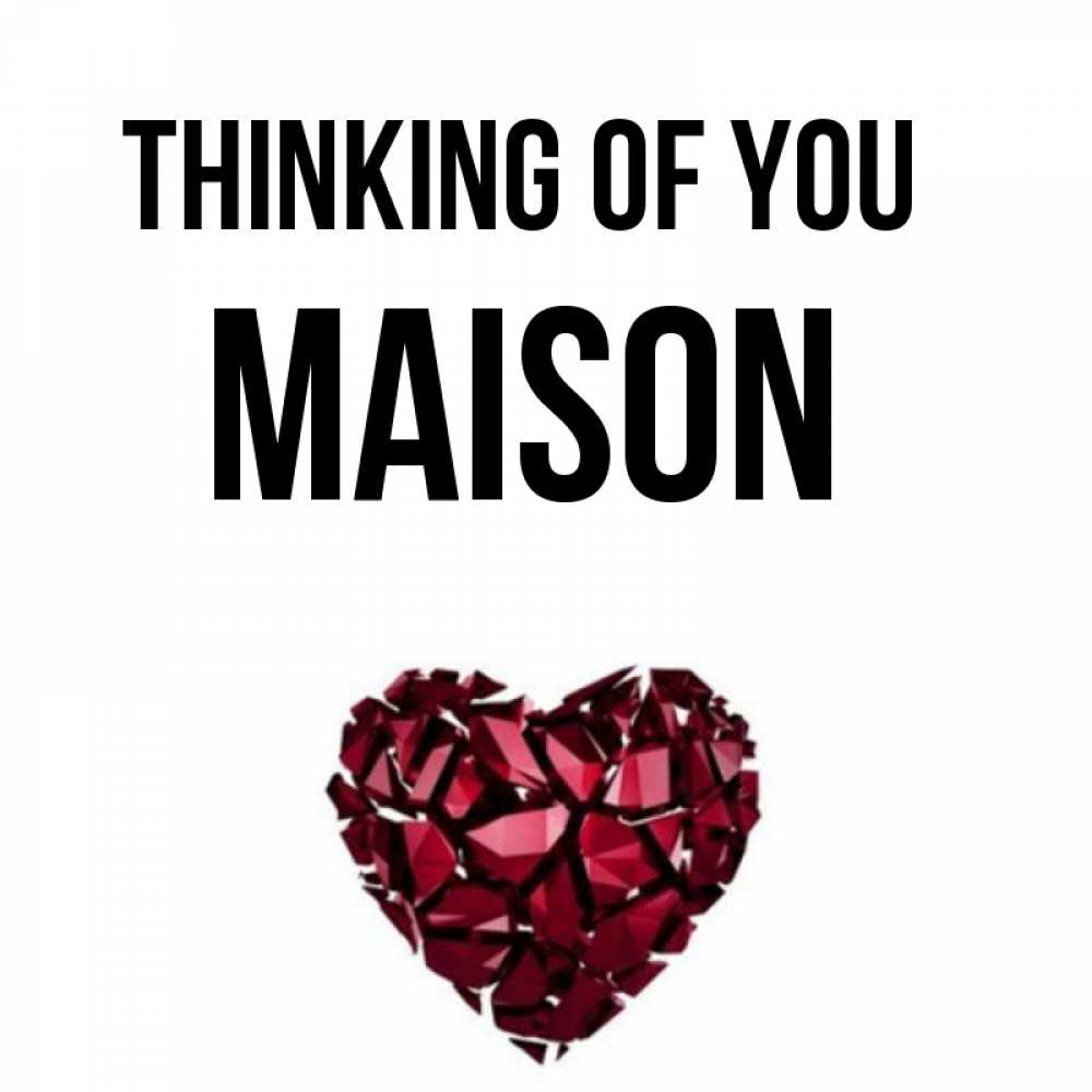 Greetings card с именем, Maison Thinking of you рубиновое 1 Greetings with text for free download 