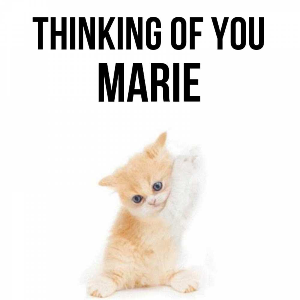Greetings card с именем, Marie Thinking of you зверушки и милота Greetings with text for free download 