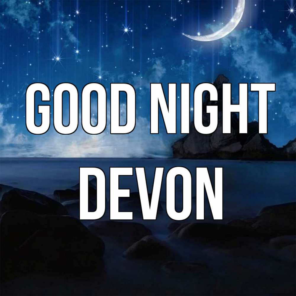Greetings card с именем, Devon Good night море Greetings with text for free download 