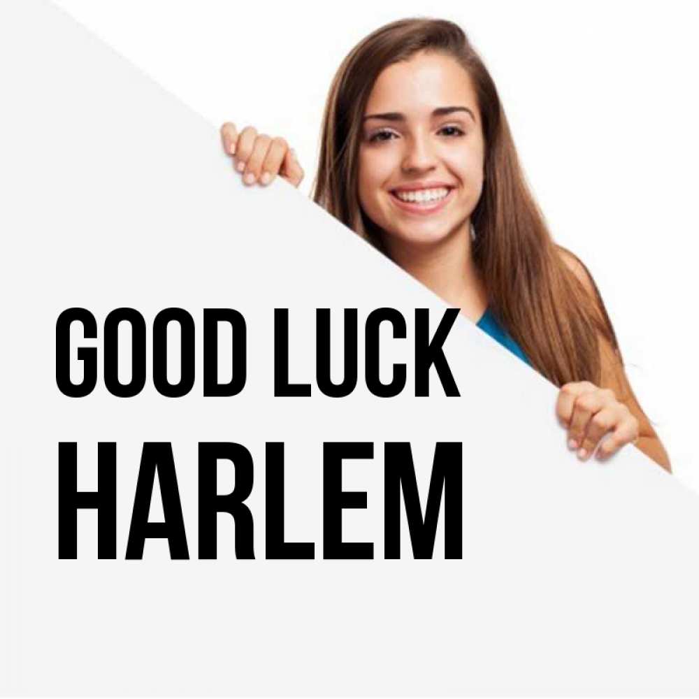 Greetings card с именем, Harlem Good luck пусть тебе сегодня повезет Greetings with text for free download 