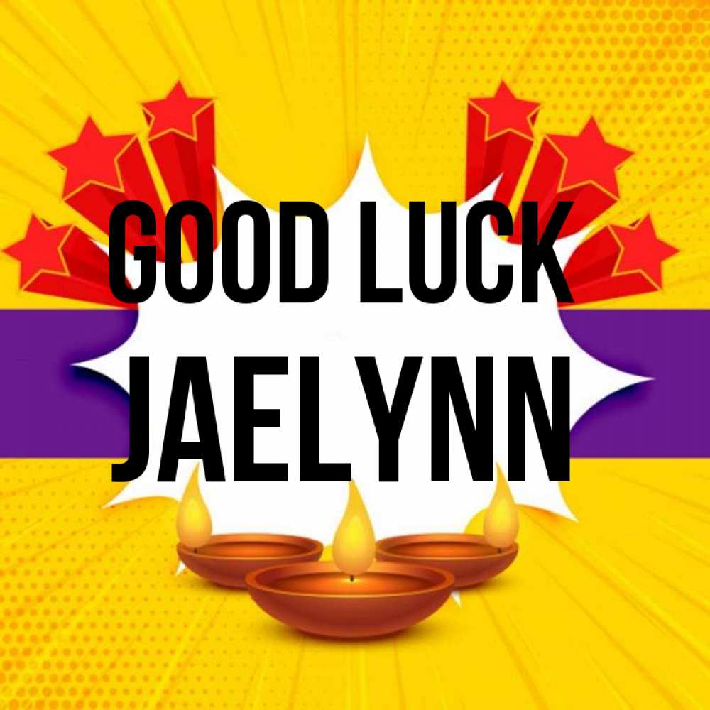 Greetings card с именем, Jaelynn Good luck векторное изображение Greetings with text for free download 