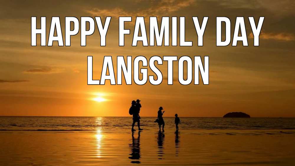 Greetings card с именем, Langston happy family day с днем семьи Greetings with text for free download 