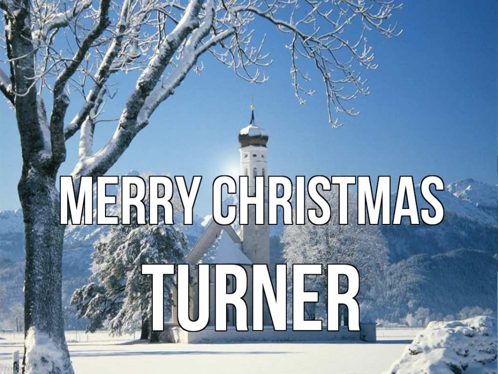Greetings card с именем, Turner Merry Christmas зима, храм, костел Greetings with text for free download 