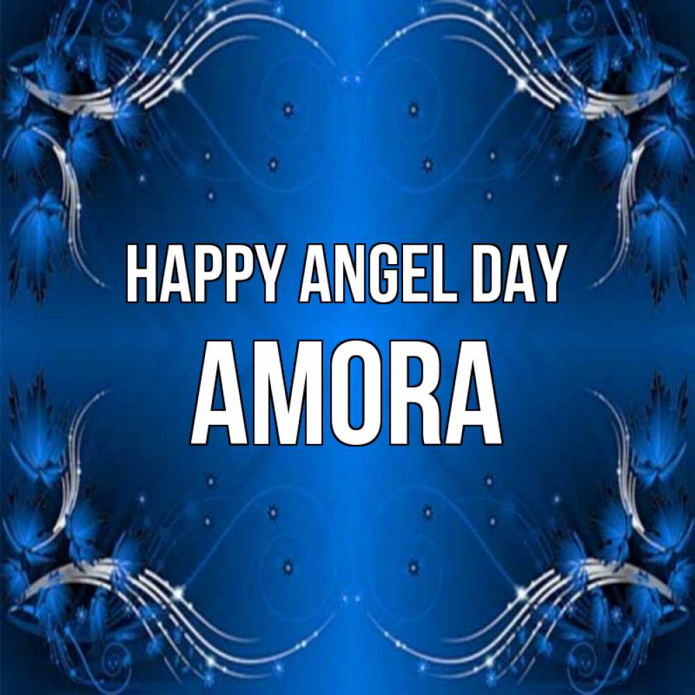 Greetings card с именем, Amora happy angel day красивая рамочка с узорами Greetings with text for free download 