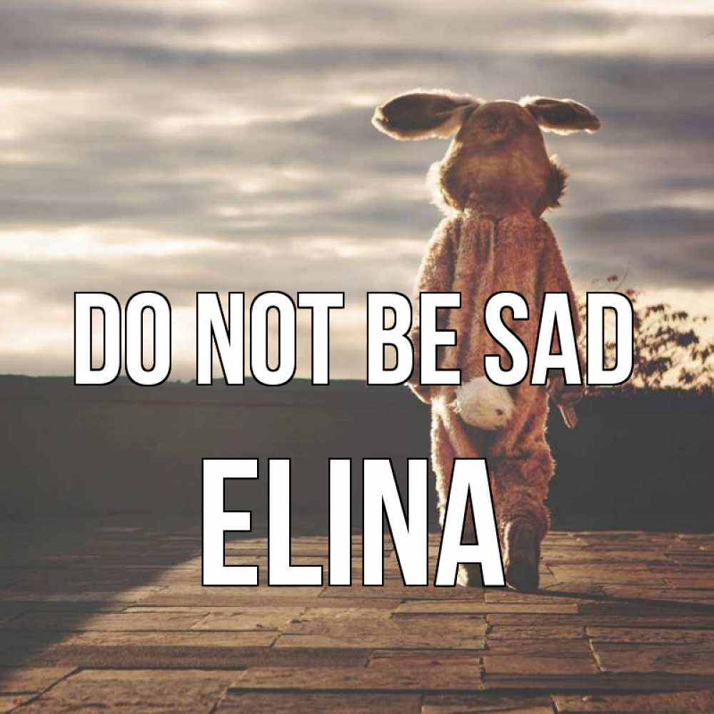 Greetings card с именем, Elina Do not be sad со спины Greetings with text for free download 