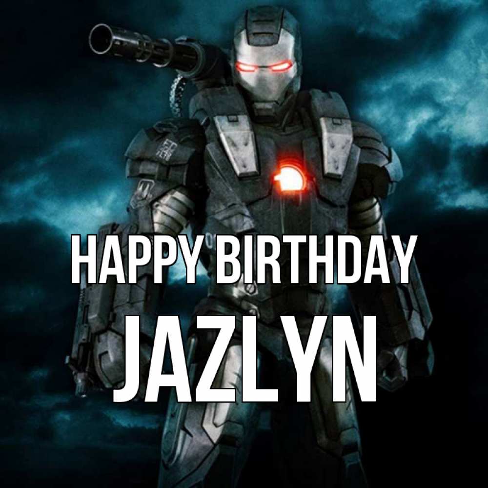 Greetings card с именем, Jazlyn Happy Birthday марвел супергерой в новом костюме Greetings with text for free download 