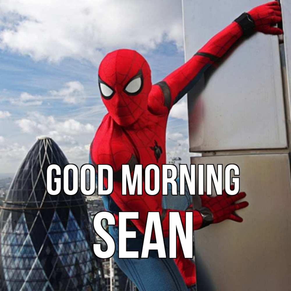 Greetings card с именем, Sean Good morning марвел герои Greetings with text for free download 