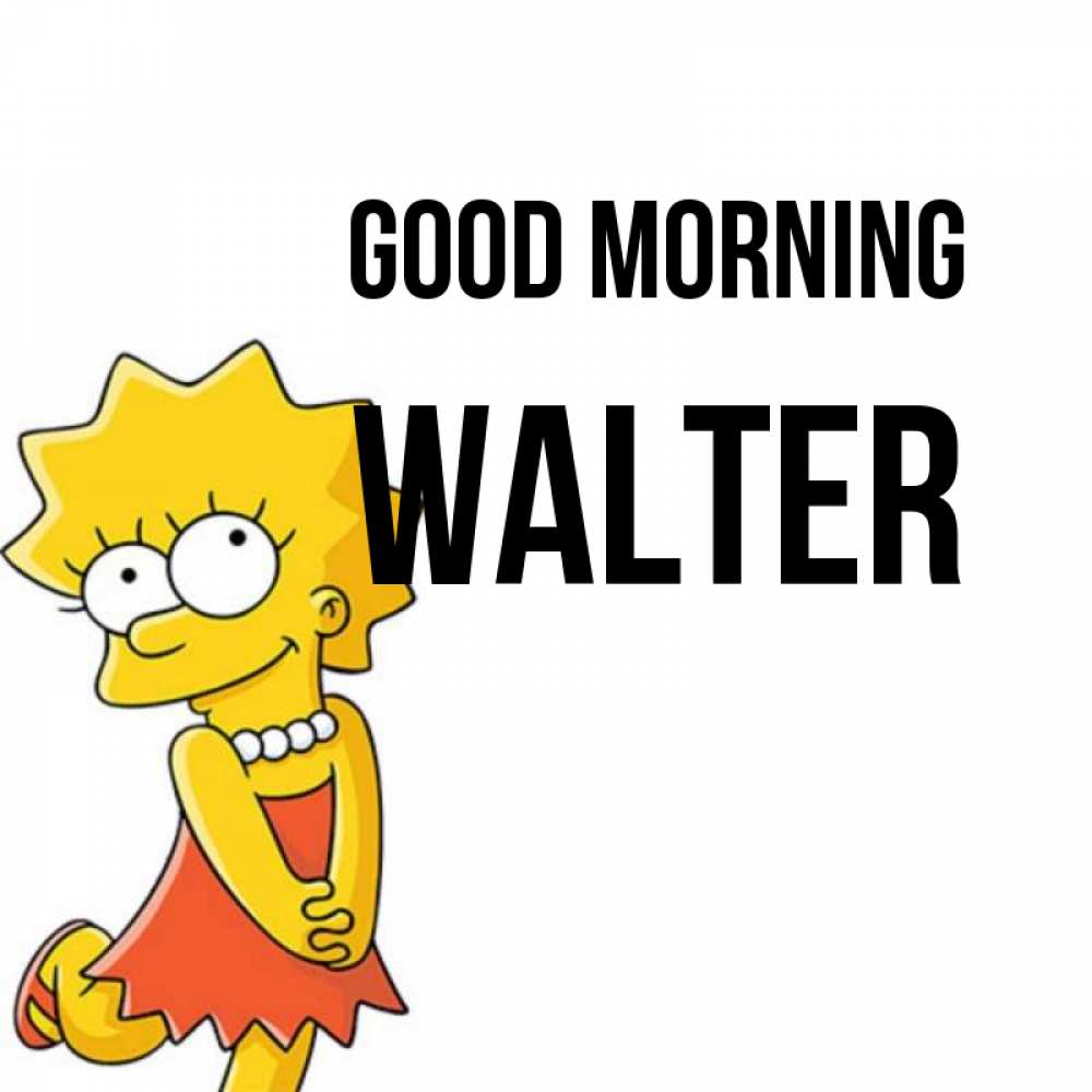 Greetings card с именем, Walter Good morning в платье и ожерелье Greetings with text for free download 