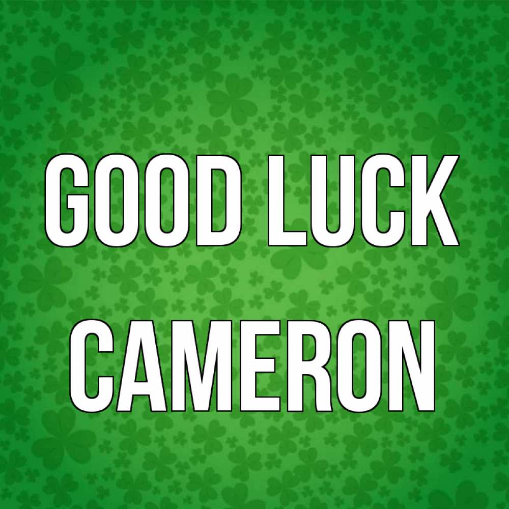Greetings card с именем, Cameron Good luck много листочков на удачу Greetings with text for free download 