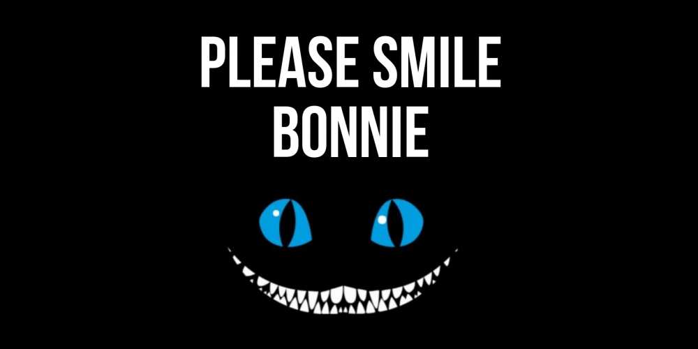 Greetings card с именем, Bonnie Please smile кот улыбается Greetings with text for free download 