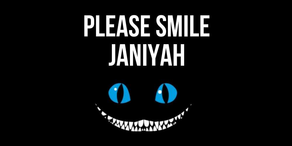 Greetings card с именем, Janiyah Please smile кот улыбается Greetings with text for free download 