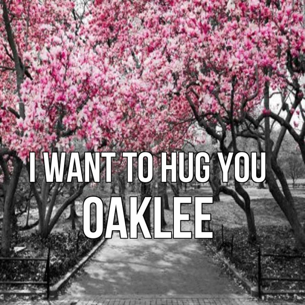 Greetings card с именем, Oaklee I want to hug you обработанное фото Greetings with text for free download 
