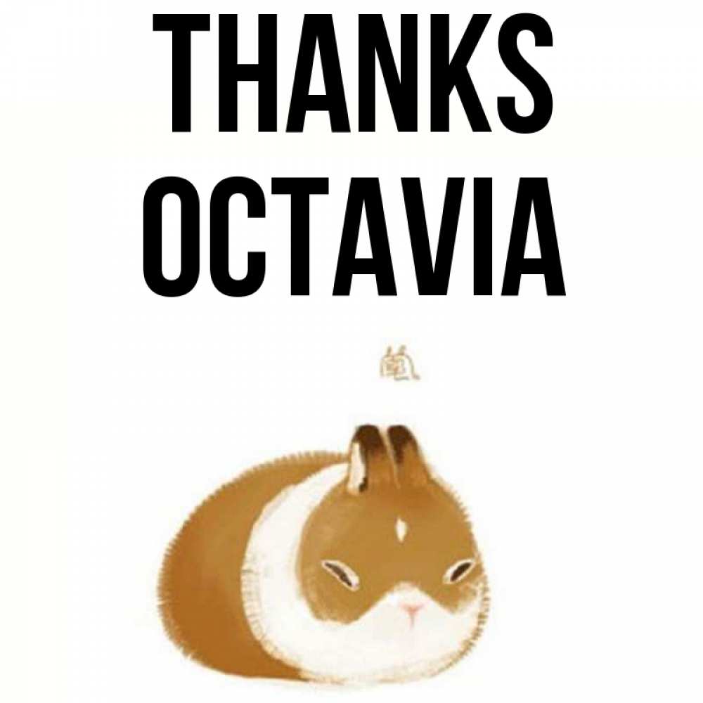 Greetings card с именем, Octavia Thanks коричнево белый домашний питомец Greetings with text for free download 